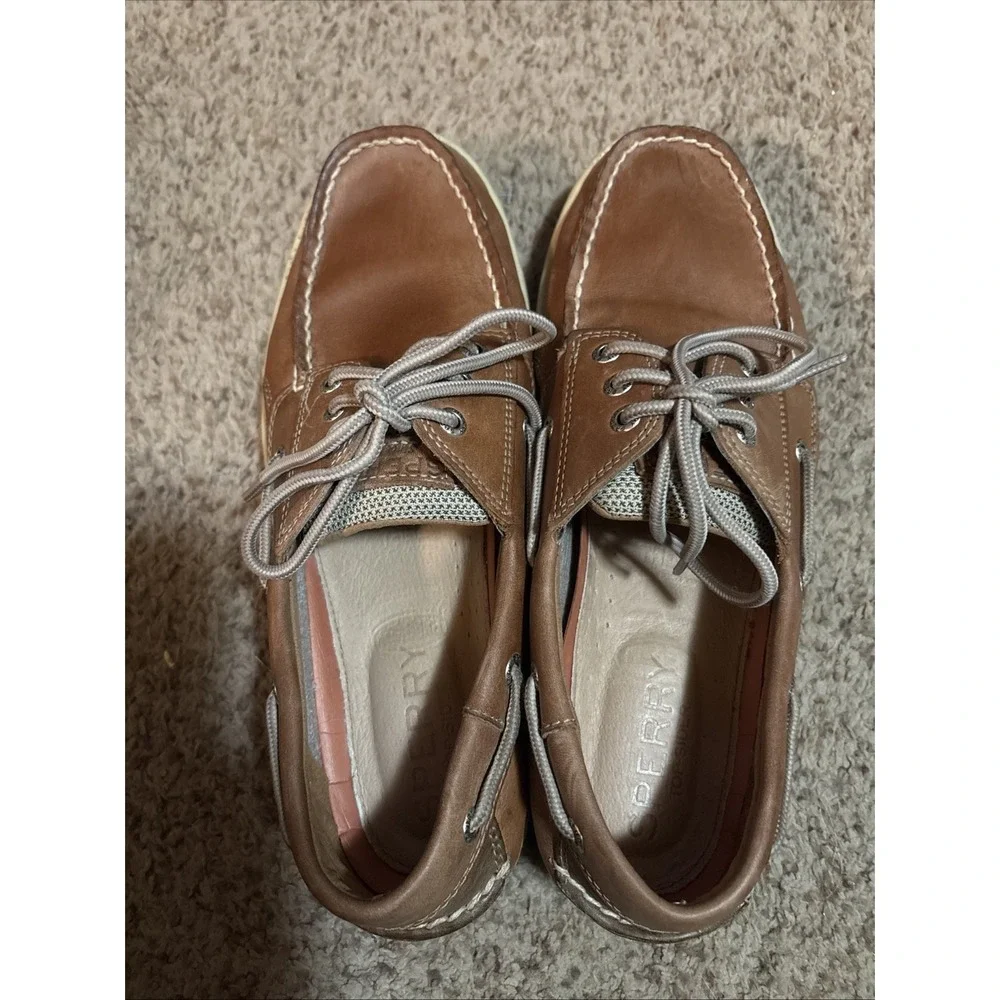 Sperry  Top Sider Brown Leather Boat Shoes Men's Sz 10 Beach Casual